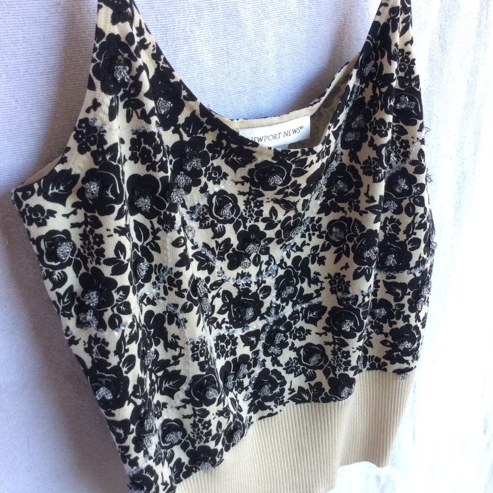 Newport News - 100% Silk Knit Top, L